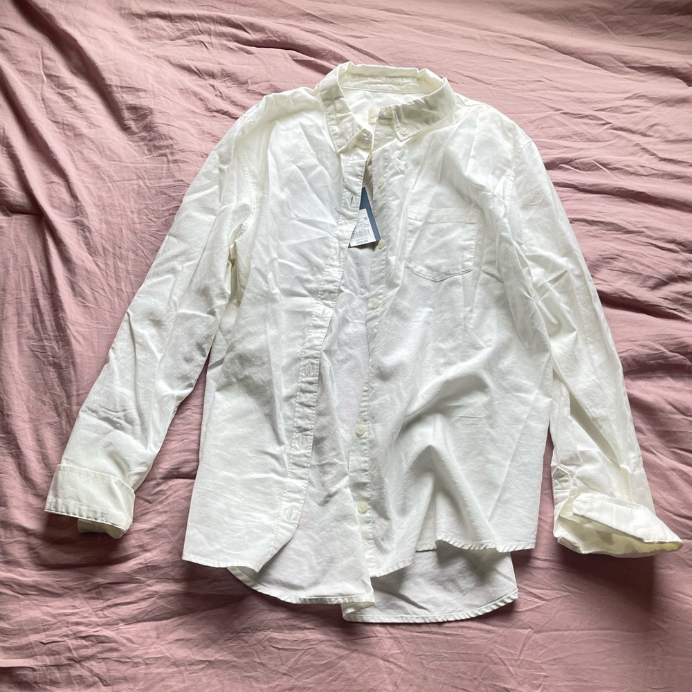 Oversized white button up